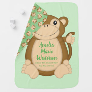 Monkey Baby Shower Jungle Blanket
