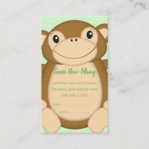 Monkey Baby Shower Jungle Enclosure Card