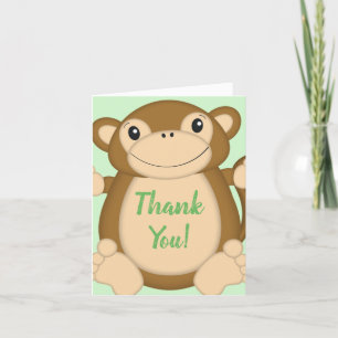 Monkey Baby Shower Jungle Thank You Card