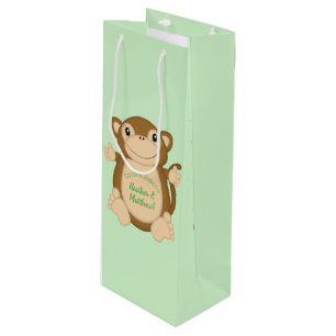 Monkey Baby Shower Jungle Wine Gift Bag