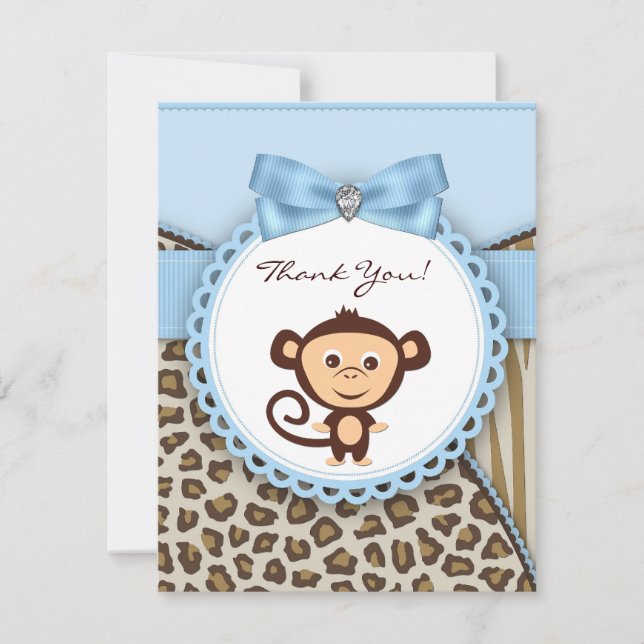 Monkey Baby Shower Thank You Cards (Front)