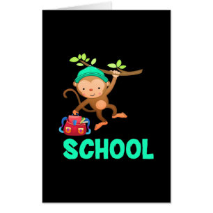 Monkey Back To School Card