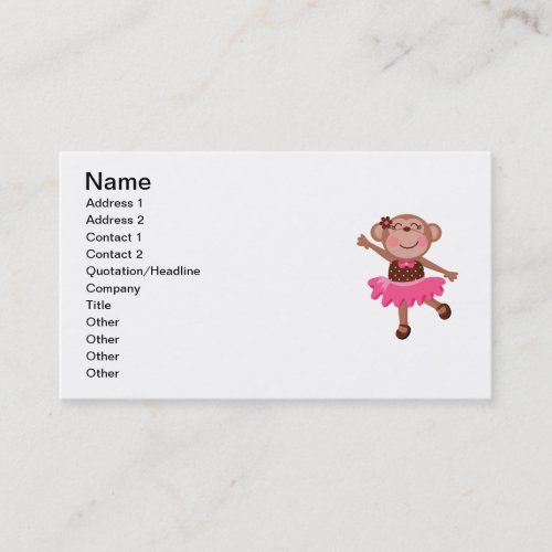 Monkey Ballerina Business Card