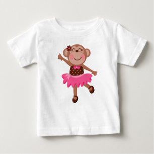 Monkey Ballerina Girly Baby Sleeveless Dress Baby T-Shirt