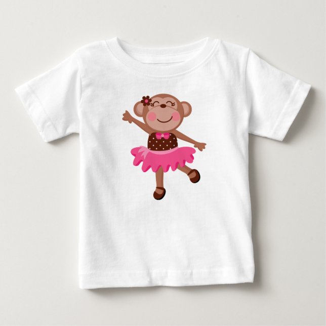 Monkey Ballerina Girly Baby Tutu Bodysuit (Front)