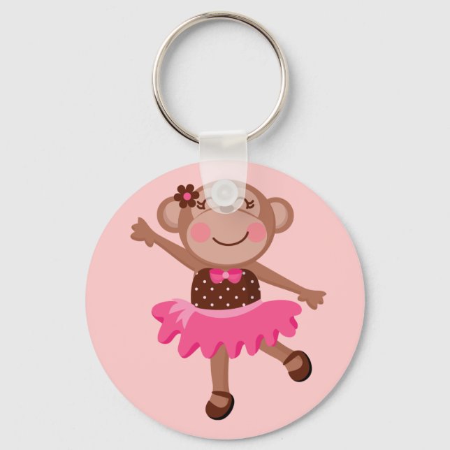 Monkey Ballerina Keychain (Front)
