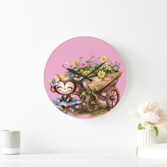 Monkey Ballerina Large Clock (Home)