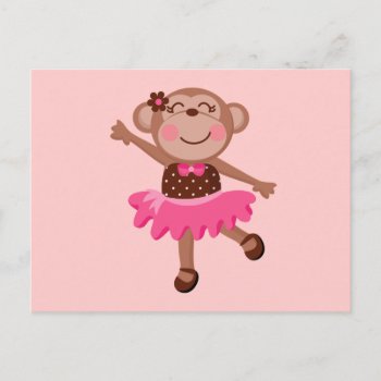 Monkey Ballerina Postcard by toddlersplace at Zazzle