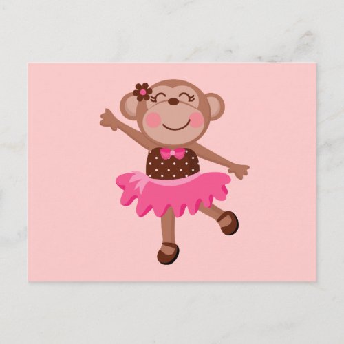 Monkey Ballerina Postcard