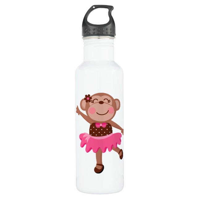Monkey Ballerina Water Bottle (Front)