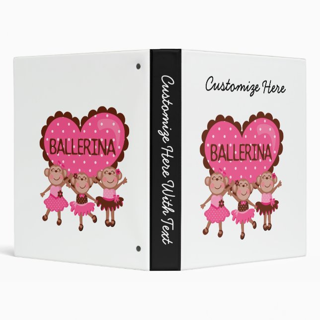 Monkey Ballet 3 Ring Binder (Background)