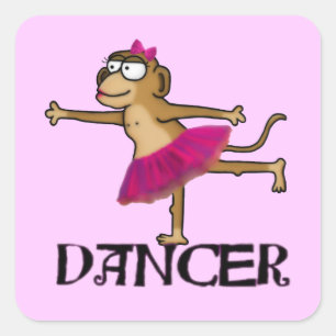 Monkey Ballet Square Sticker