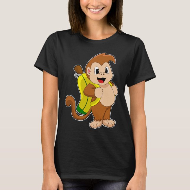 Monkey Banana Backpack T-Shirt (Front)
