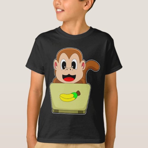 Monkey Banana Laptop T_Shirt