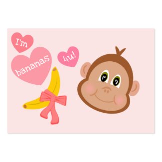 Monkey Bananas 4 You Children's Valentines Cards Business Card Template
