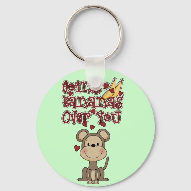 Monkey Bananas Over You Tshirts and Gifts Keychain (Front)