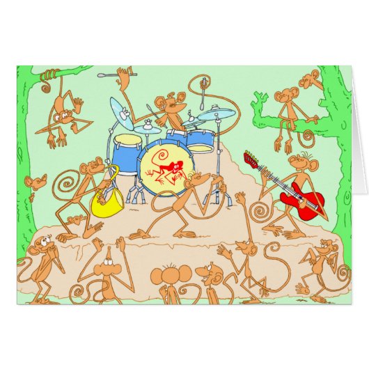 Monkey Band Cards (Front Horizontal)