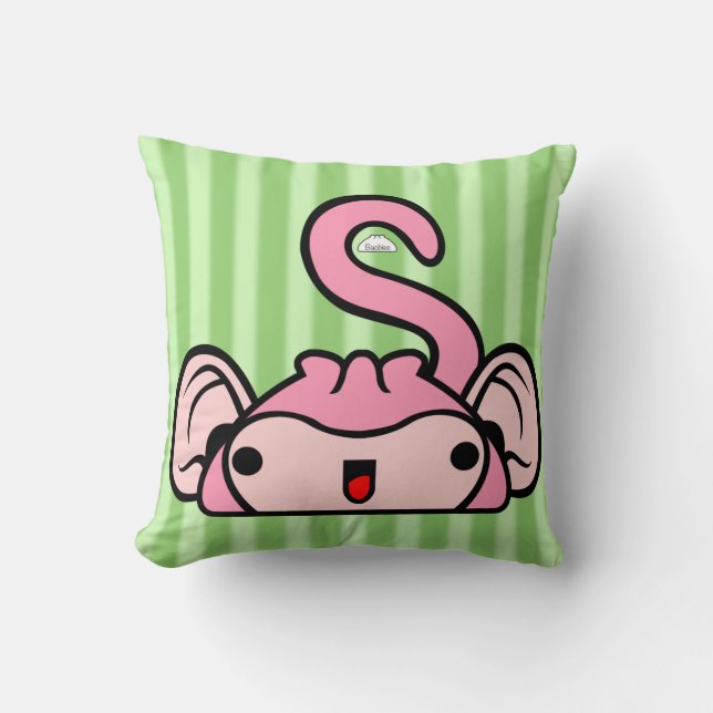 Monkey Bao Throw Pillow - Striped - 16x16 (Front)