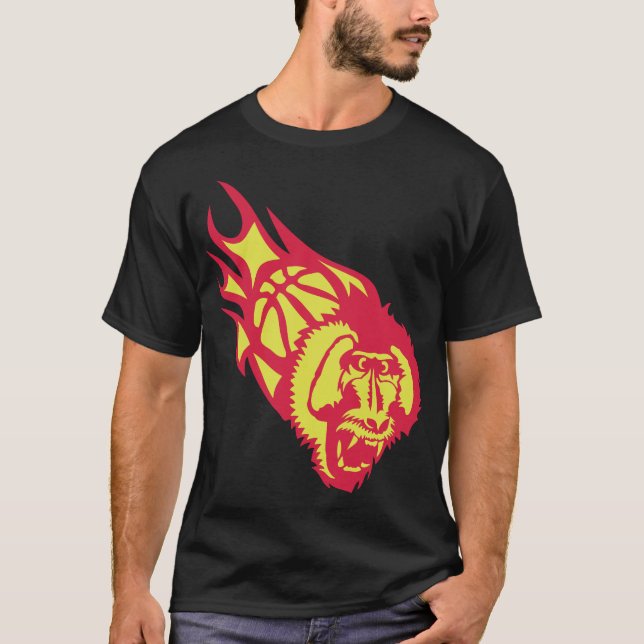 monkey basketball howl monkey basketball fire T-Shirt (Front)