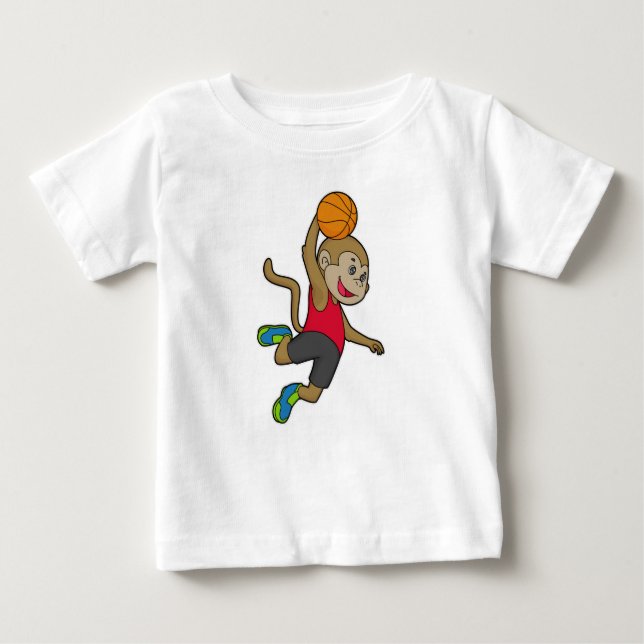Monkey Basketball player Basketball Baby T-Shirt (Front)