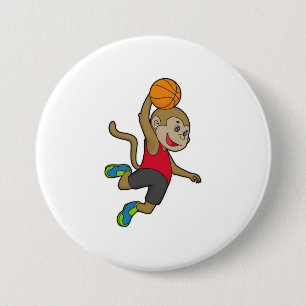 Monkey Basketball player Basketball Button