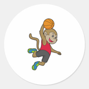 Monkey Basketball player Basketball Classic Round Sticker