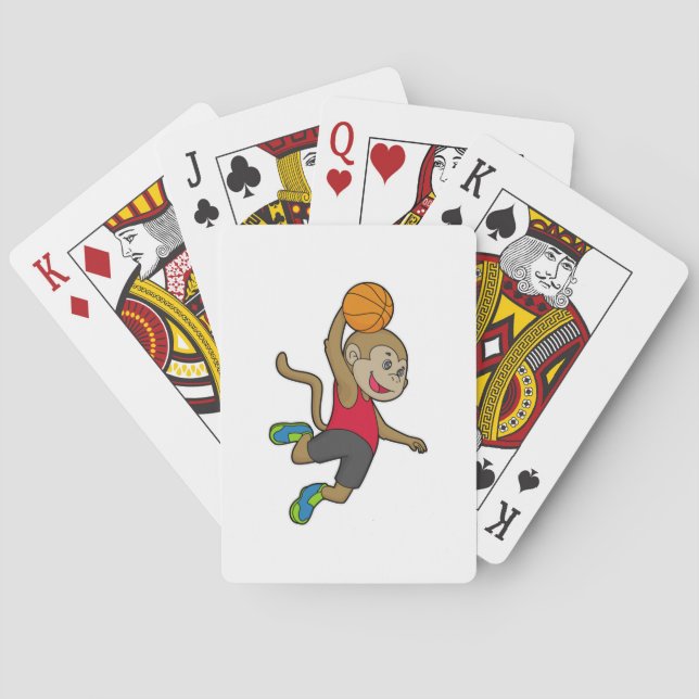 Monkey Basketball player Basketball Poker Cards (Back)