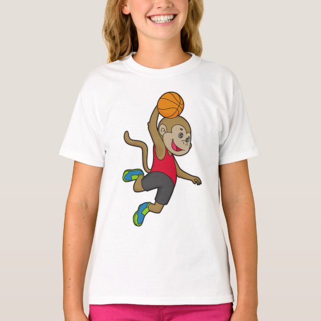 Monkey Basketball player Basketball T-Shirt (Front)
