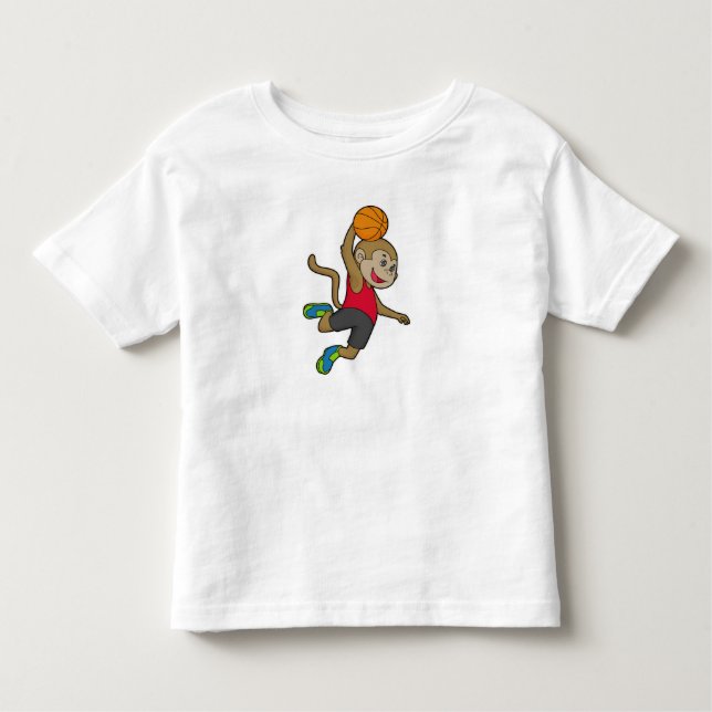 Monkey Basketball player Basketball Toddler T-shirt (Front)