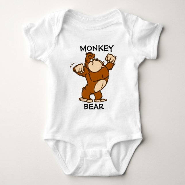 Monkey Bear Baby Bodysuit (Front)