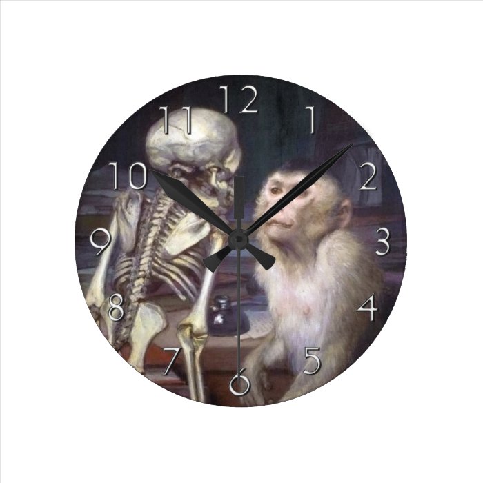 Monkey Before Skeleton Clocks