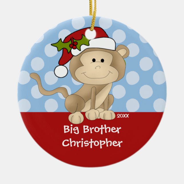 Monkey Big Brother Christmas Ornament (Front)