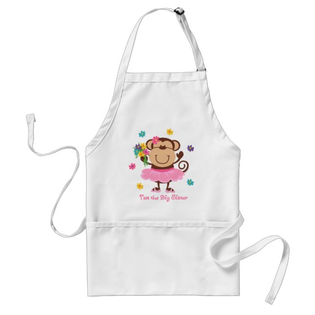 Monkey Big Sister Adult Apron (Front)
