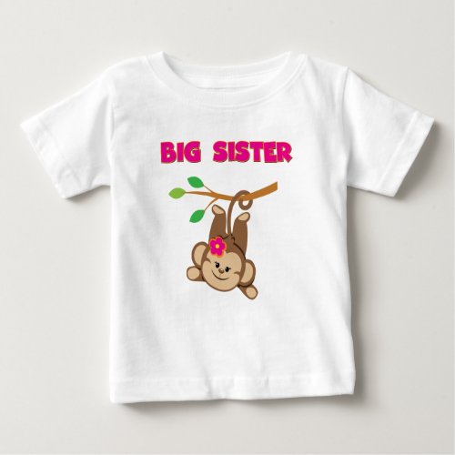 Monkey Big Sister Baby T_Shirt