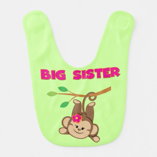 Monkey Big Sister Bib (Front)