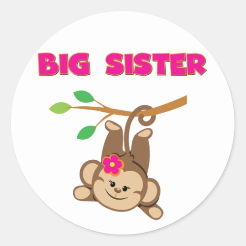 Monkey Big Sister Classic Round Sticker