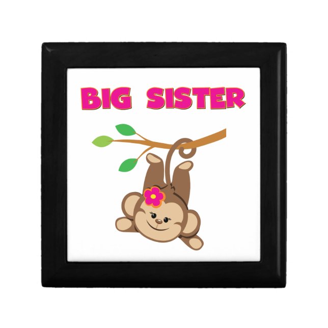 Monkey Big Sister Keepsake Box (Front)
