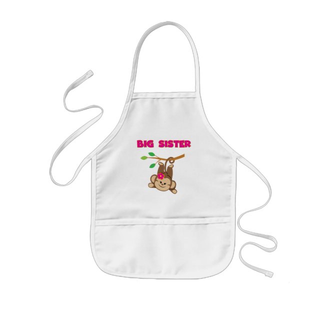 Monkey Big Sister Kids' Apron (Front)