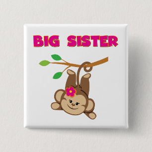 Monkey Big Sister Pinback Button