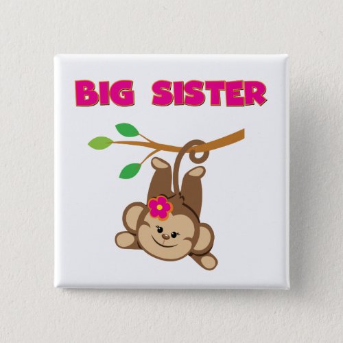 Monkey Big Sister Pinback Button