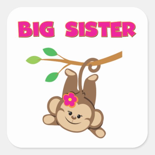 Monkey Big Sister Square Sticker