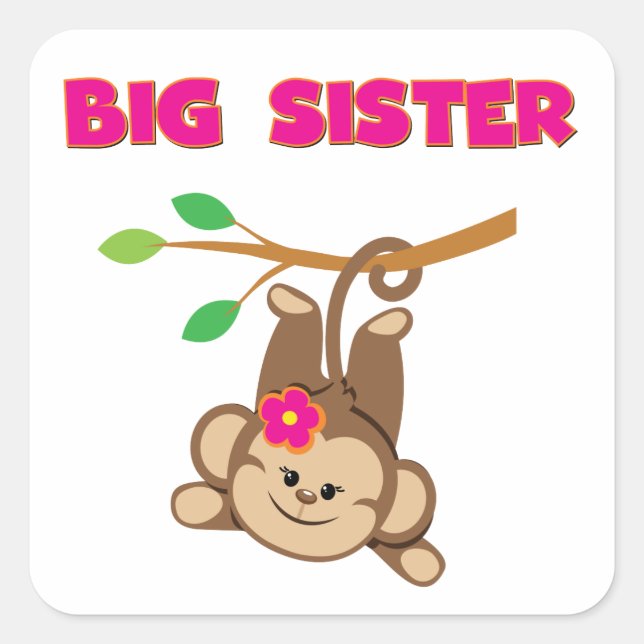 Monkey Big Sister Square Sticker (Front)
