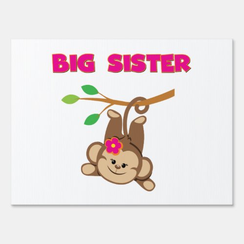 Monkey Big Sister Yard Sign