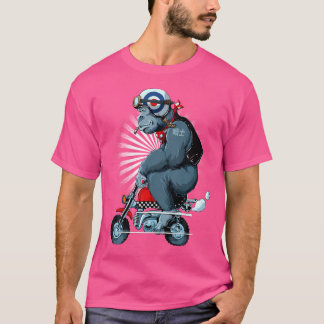 Monkey Bike Gorilla Cartoon Motorbike Design T-Shirt
