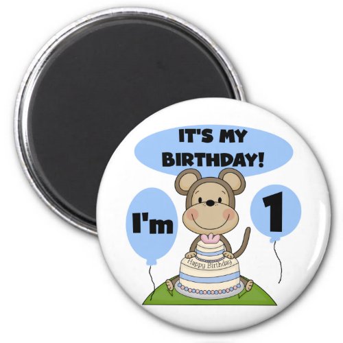 Monkey Birthday Boy 1st Magnet