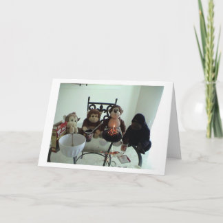 Monkey Birthday Cake Card