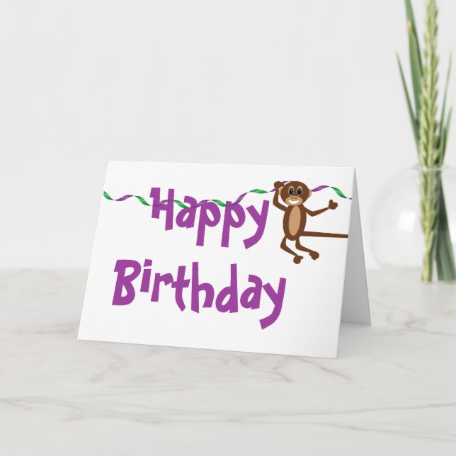 Monkey Birthday Card (Front)