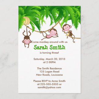 Monkey Birthday Invitation