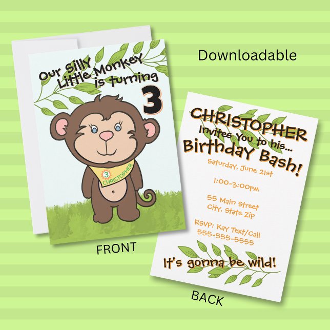 Monkey Birthday Invitation (Creator Uploaded)