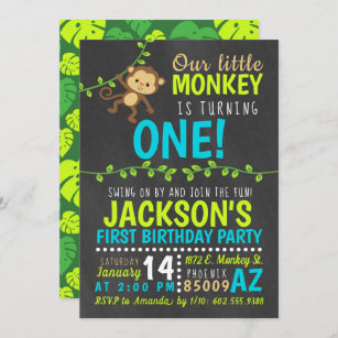 Monkey Birthday Invitation
